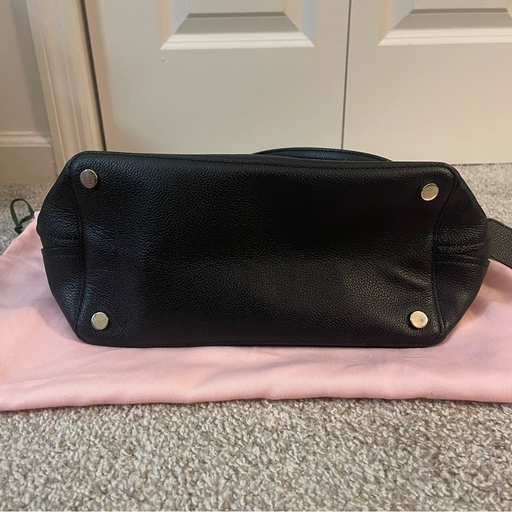 Kate Spade Black Leather Tote Handbag with Dust Bag EUC - Picture 7 of 12